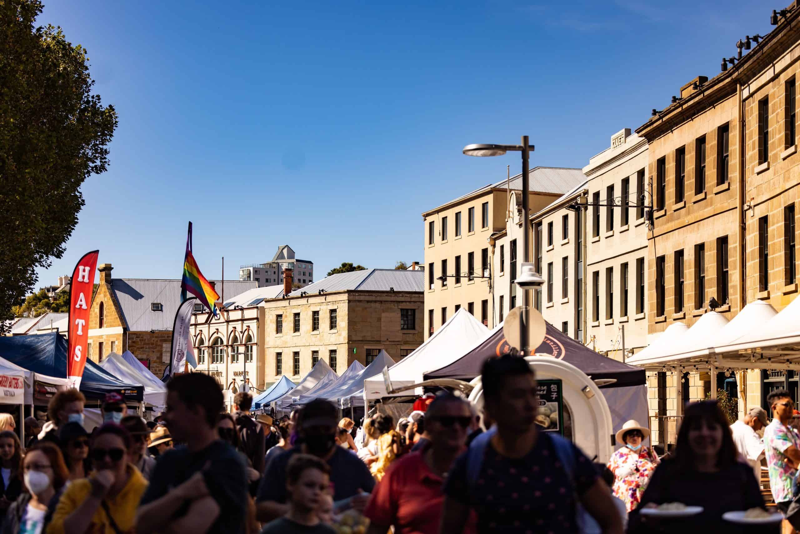 Best things to do in Hobart without a car:
Afternoon at the Salamanca Market!
