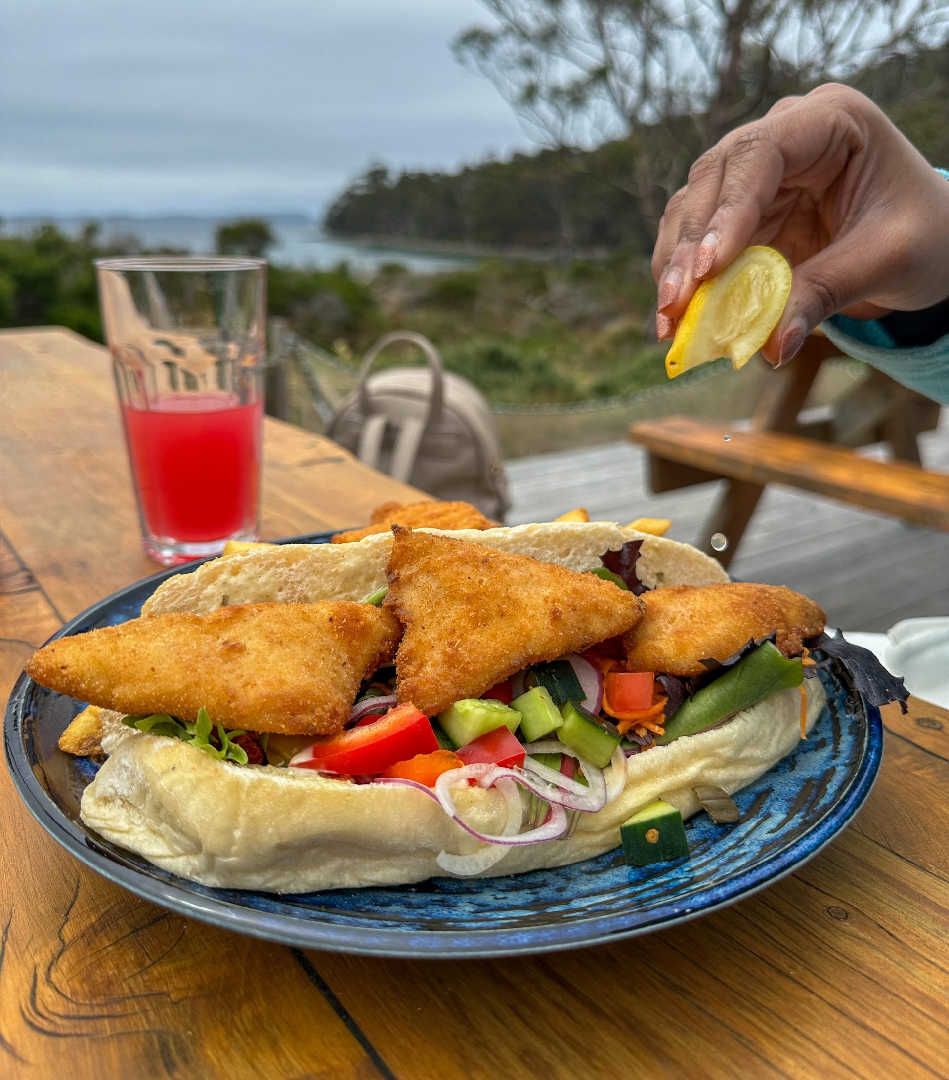 Save money on food and drinks in Sydney! A hearty meal with watermelon juice