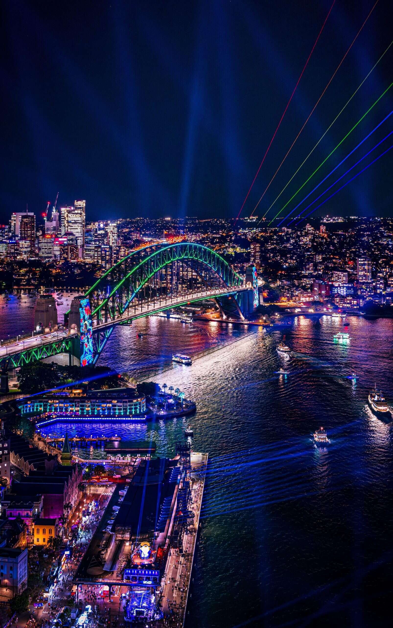 Views of Sydney Harbour during Vivid Sydney: over 75% of which is free to do this year.