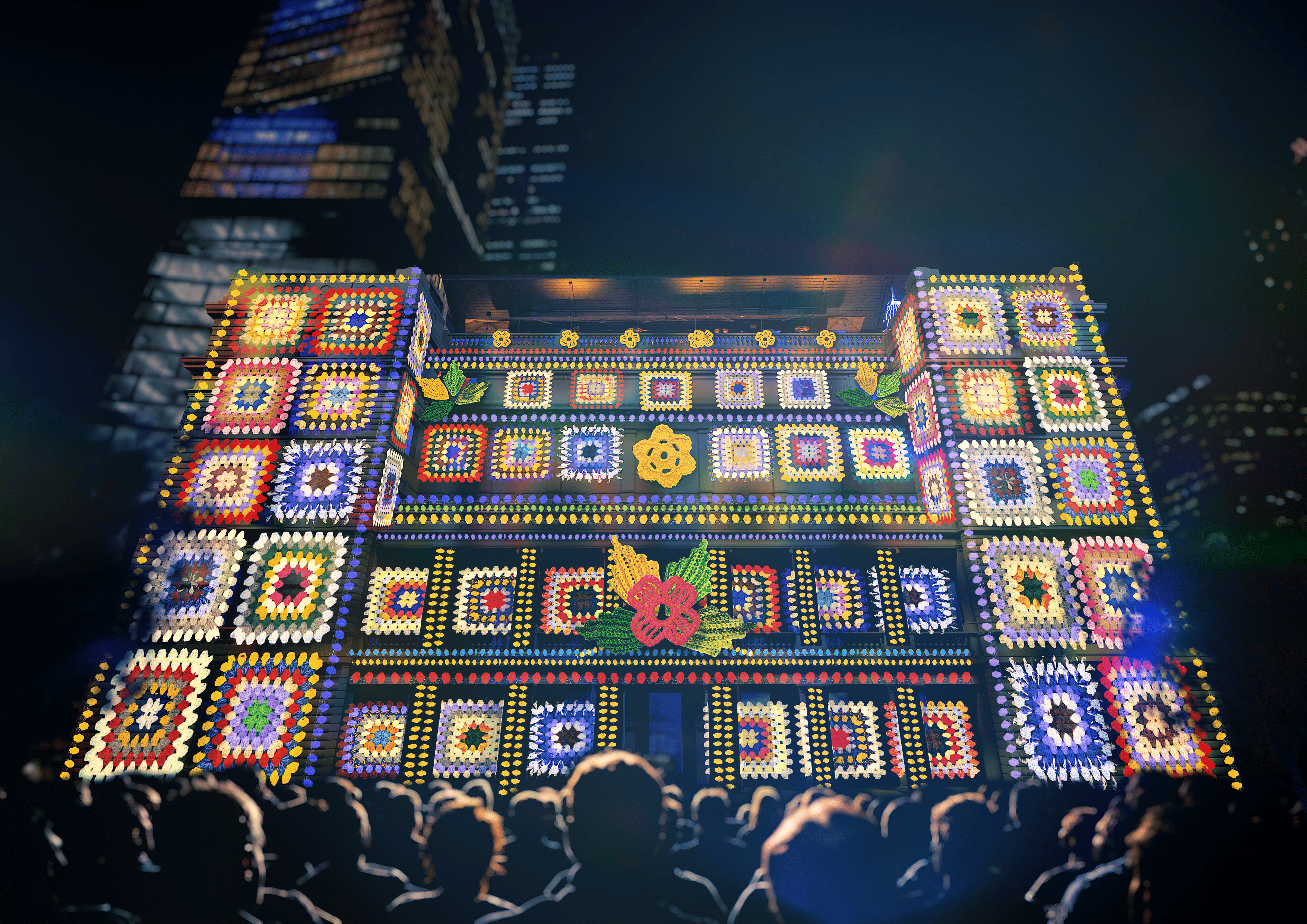  A romantic light installation at Vivid Sydney, bathing its surroundings in warm, enchanting hues that evoke a sense of love and wonder