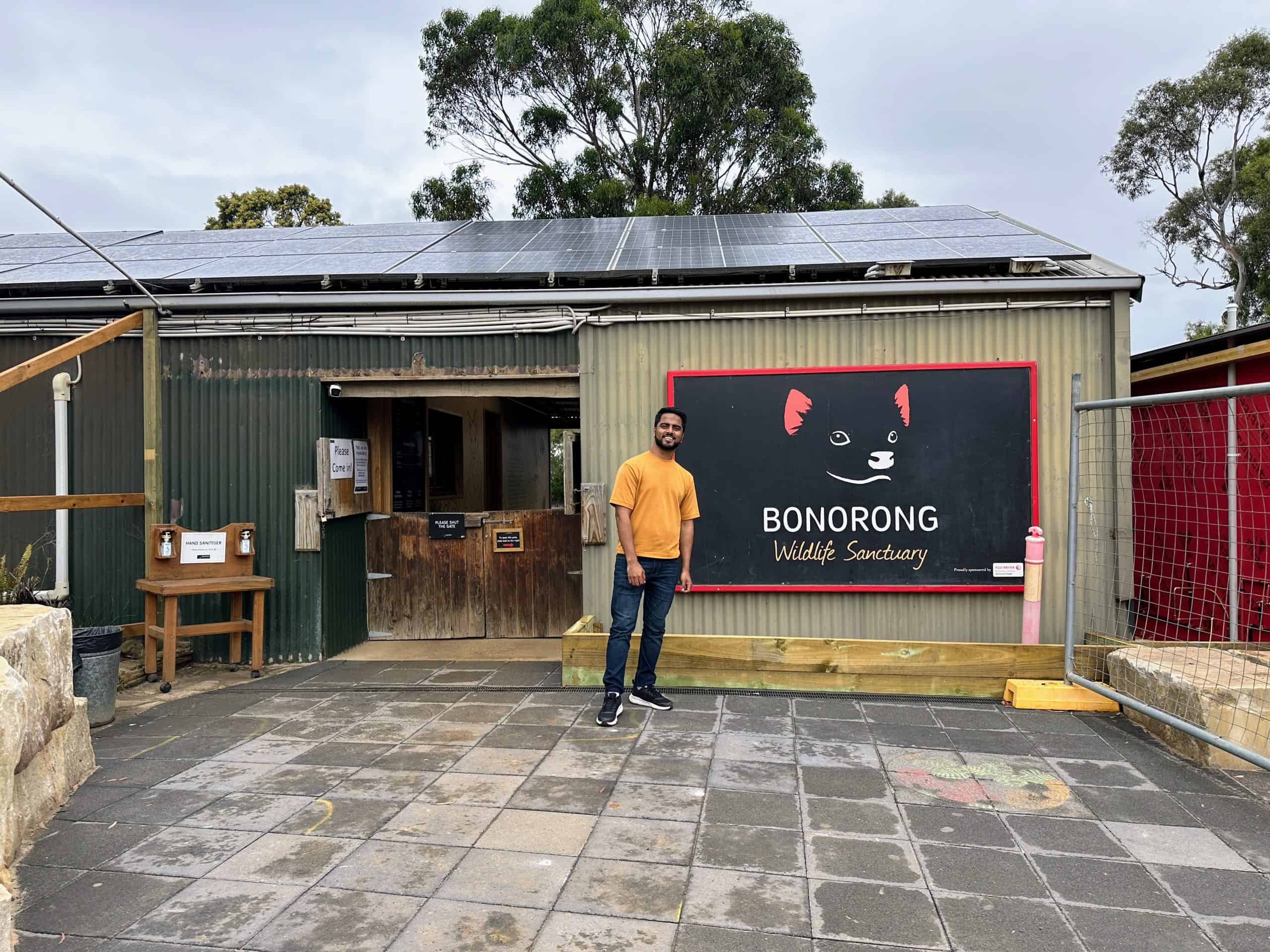 The final day of your 5-day Tasmania itinerary. Front gate of the Bonorong Wildlife Sanctuary