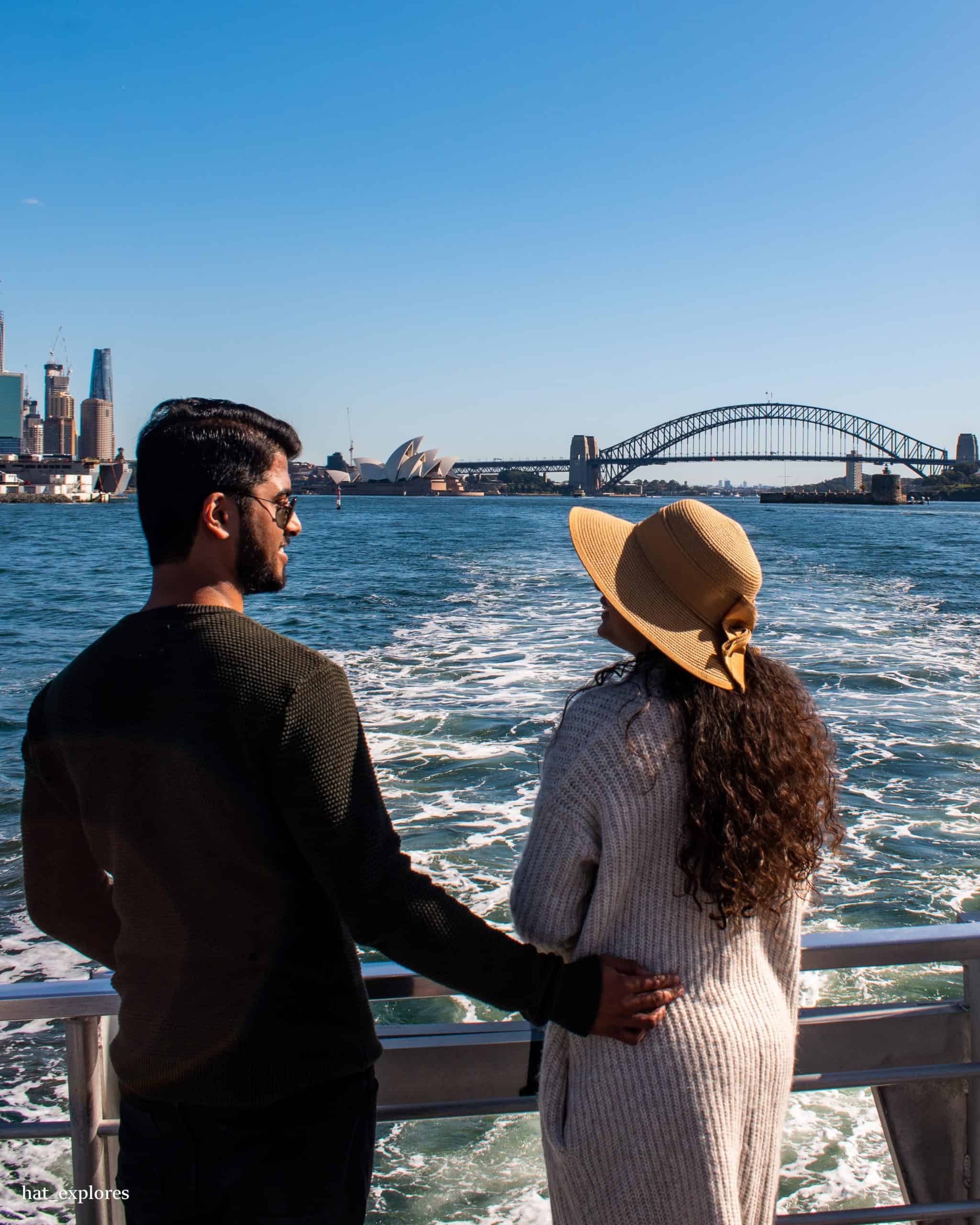  A couple looking over the Sydney Harbour!