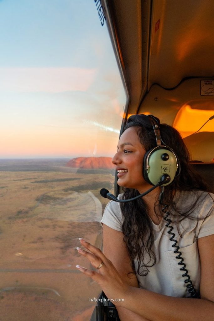 Scenic helicopter ride over Uluru, offering one of the most thrilling things to do at Uluru