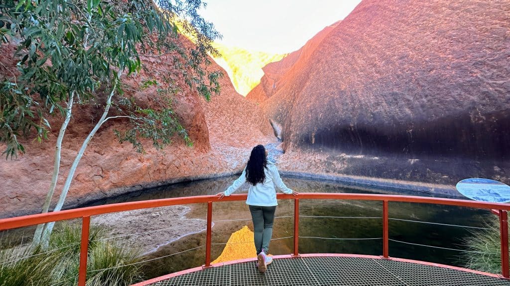 Mutitjulu Waterhole at Uluru, a serene spot with ancient rock art.